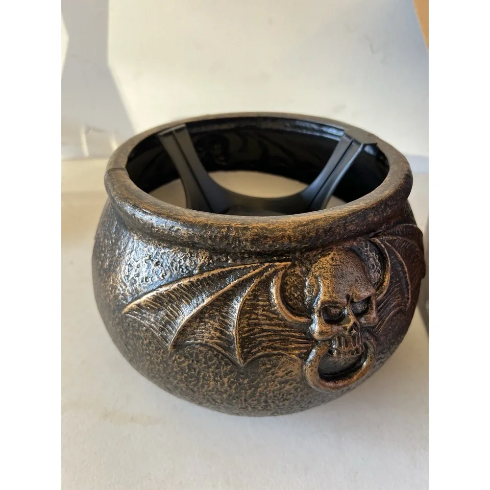 NEW 2000s Spirit Halloween Copper Cauldron Mister w/Multi-Colored Lights